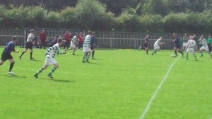 Larkhall Thistle break in the first half at St Anthonys