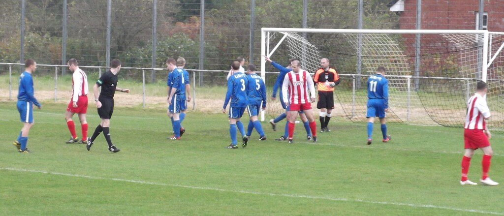Larkhall Thistle attack in the first half against Dunipace
