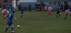 Dunipace break in the second half against Larkhall Thistle