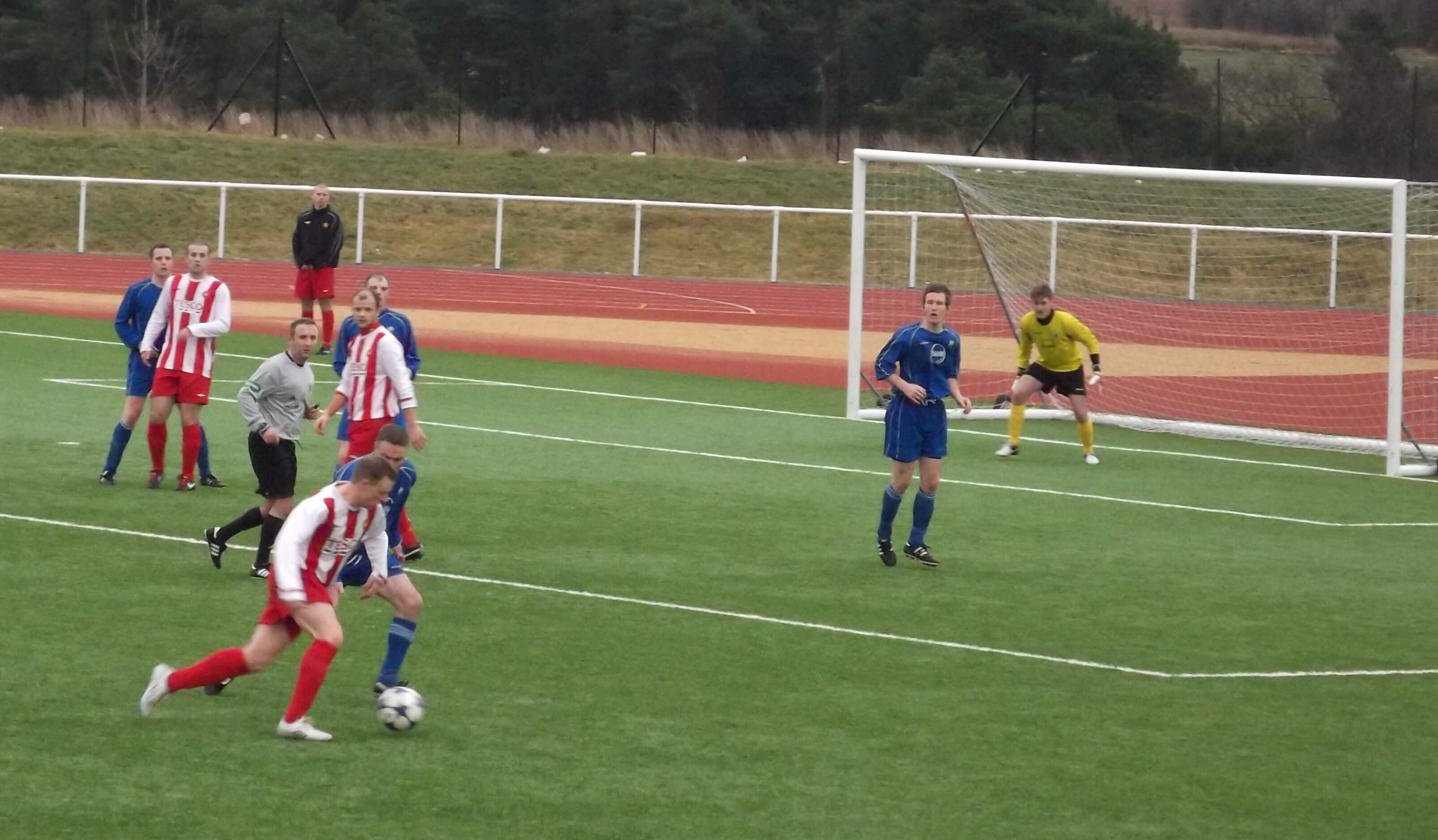 Mark McKeever makes a run for Thistle in the first half at Carluke